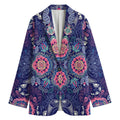 Ornamental Paisley Mandala Print Women's Cotton Blazer