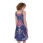 Ornamental Paisley Mandala Print Women's Sleeveless Dress