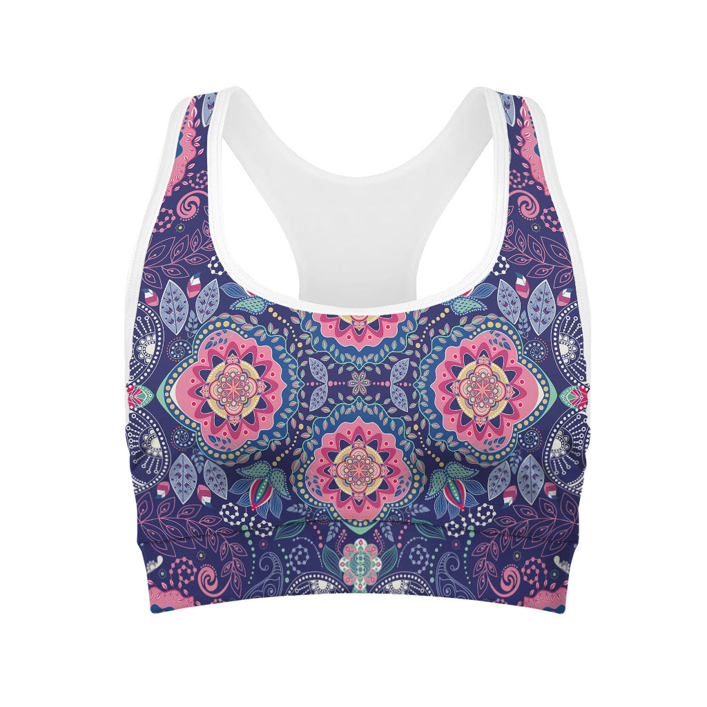 Ornamental Paisley Mandala Print Women's Sports Bra