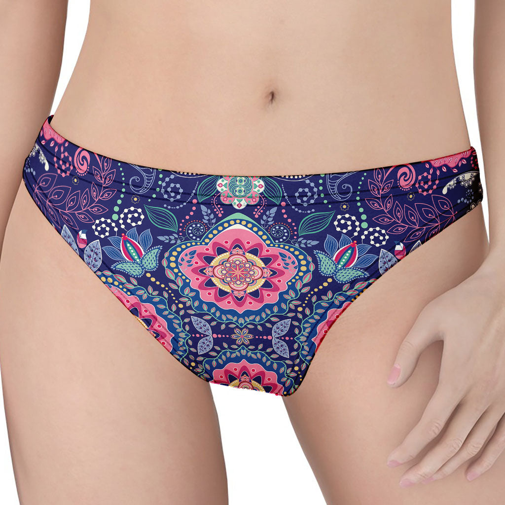 Ornamental Paisley Mandala Print Women's Thong