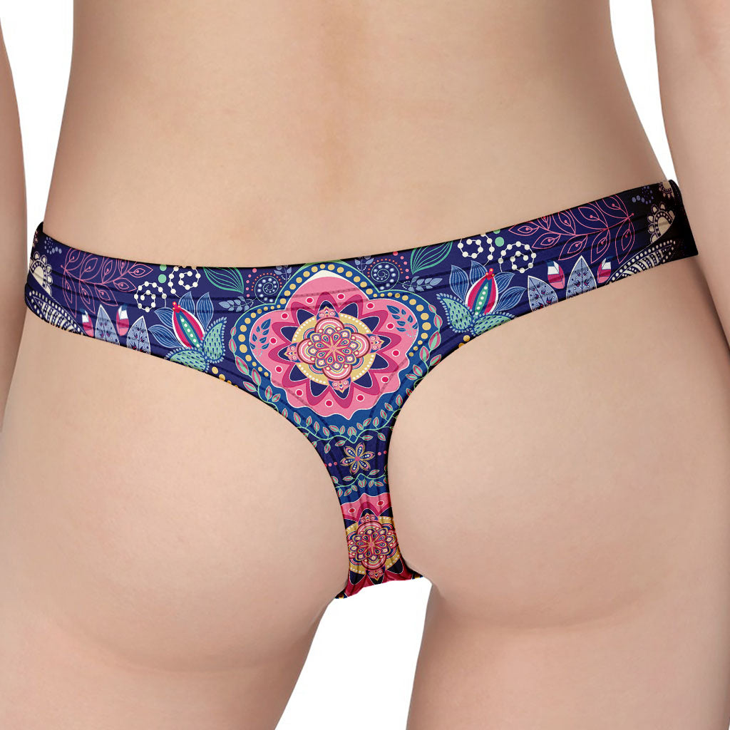 Ornamental Paisley Mandala Print Women's Thong