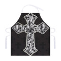 Ornamental Silver Cross Print Adjustable Apron