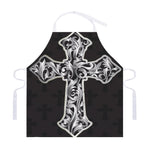 Ornamental Silver Cross Print Adjustable Apron