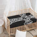 Ornamental Silver Cross Print Baby Crib Sheet