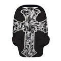 Ornamental Silver Cross Print Baby Seat Cover