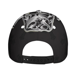 Ornamental Silver Cross Print Baseball Cap