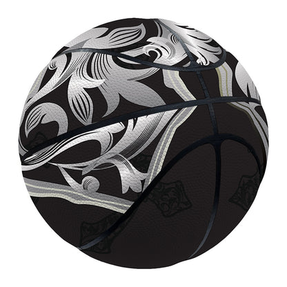 Ornamental Silver Cross Print Basketball