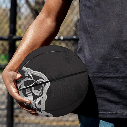 Ornamental Silver Cross Print Basketball