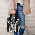 Ornamental Silver Cross Print Bible Tote Bag