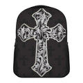 Ornamental Silver Cross Print Casual Backpack