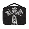 Ornamental Silver Cross Print Classic Bible Case