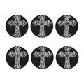 Ornamental Silver Cross Print Coaster Set