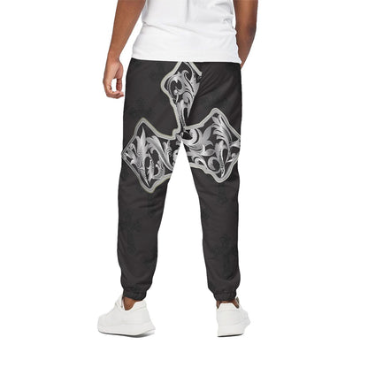 Ornamental Silver Cross Print Cotton Pants