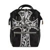 Ornamental Silver Cross Print Diaper Bag