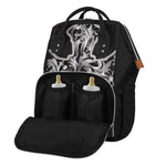 Ornamental Silver Cross Print Diaper Bag