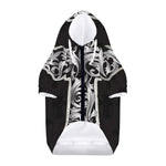 Ornamental Silver Cross Print Dog Zip Up Hoodie
