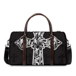 Ornamental Silver Cross Print Duffle Bag