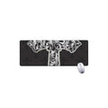 Ornamental Silver Cross Print Extended Mouse Pad