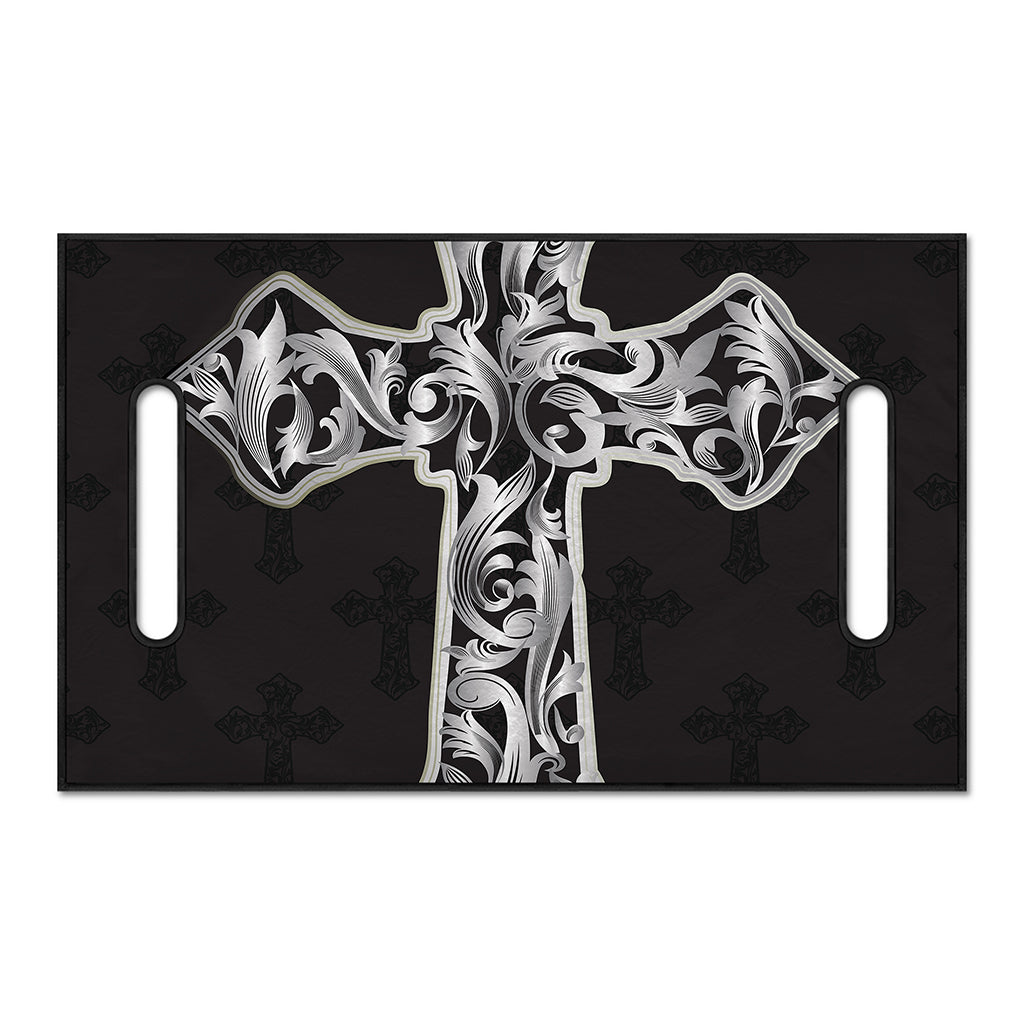 Ornamental Silver Cross Print Golf Cart Seat Cover