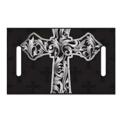 Ornamental Silver Cross Print Golf Cart Seat Cover