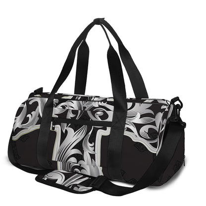 Ornamental Silver Cross Print Gym Bag