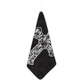 Ornamental Silver Cross Print Hand Towel