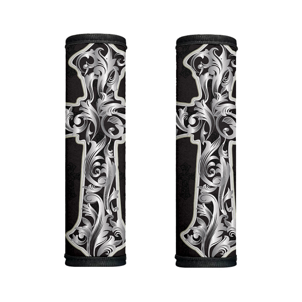 Ornamental Silver Cross Print Handle Covers