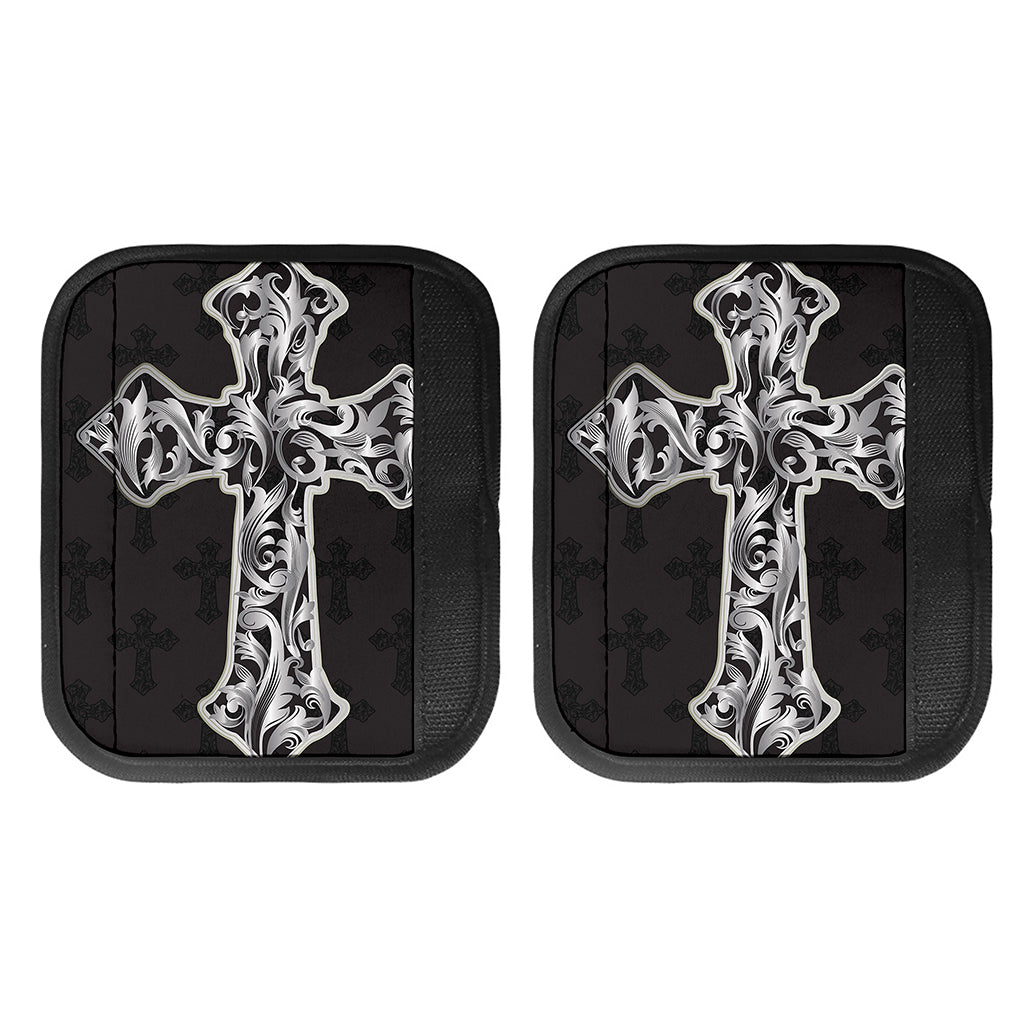 Ornamental Silver Cross Print Handle Covers