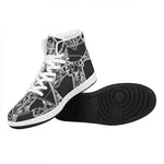 Ornamental Silver Cross Print High Top Leather Sneakers