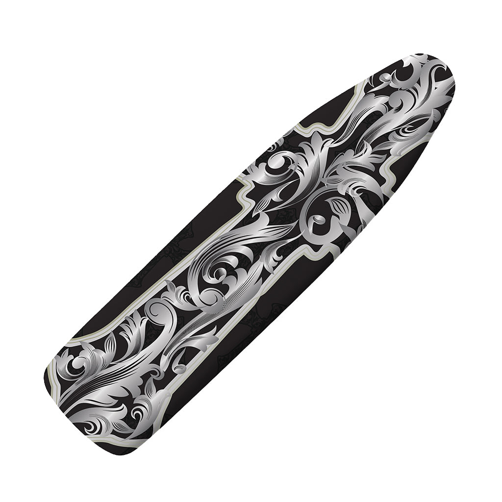 Ornamental Silver Cross Print Ironing Board Cover