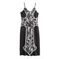 Ornamental Silver Cross Print Jersey Midi Cami Dress