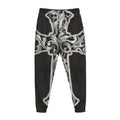 Ornamental Silver Cross Print Jogger Pants