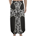 Ornamental Silver Cross Print Lantern Pants