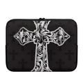 Ornamental Silver Cross Print Laptop Sleeve
