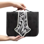 Ornamental Silver Cross Print Leather Bible Cover
