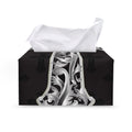 Ornamental Silver Cross Print Leather Tissue Box Cover