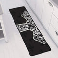 Ornamental Silver Cross Print Long Kitchen Mat