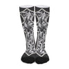 Ornamental Silver Cross Print Long Socks