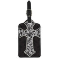Ornamental Silver Cross Print Luggage Tag