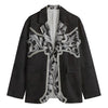 Ornamental Silver Cross Print Men's Blazer