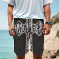 Ornamental Silver Cross Print Men's Cargo Shorts