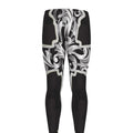Ornamental Silver Cross Print Men's Leggings