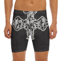 Ornamental Silver Cross Print Men's Long Boxer Briefs