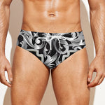 Ornamental Silver Cross Print Men's Swim Briefs