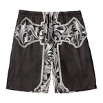 Ornamental Silver Cross Print Men's Swim Trunks
