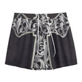 Ornamental Silver Cross Print Mesh Shorts
