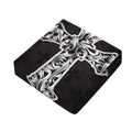 Ornamental Silver Cross Print Outdoor Seat Cushion Cover