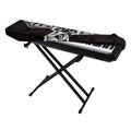 Ornamental Silver Cross Print Piano Keyboard Cover