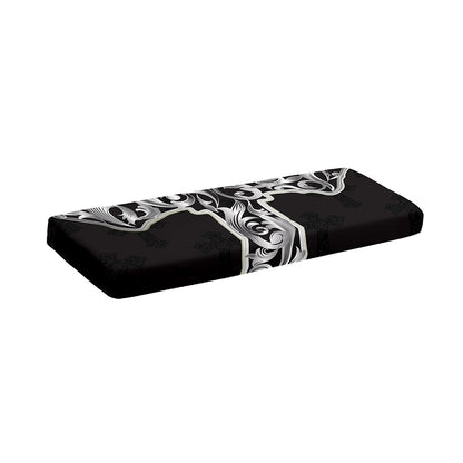 Ornamental Silver Cross Print Piano Keyboard Cover