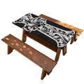Ornamental Silver Cross Print Picnic Table Cover